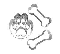 3 Piece Dog paw and Bone Shaped molds, Stainless Steel molds, DIY Baking Tools, Stainless Steel Mold Set, Cutter for Baking and Crafts