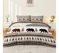 3-Piece Double-Sided Duvet Cover Set - Multicolor Bed Linen with Outdoors Wild Animals Pattern, Soft Microfibre Quilt Cover with Zipper Includes 2 Pillowcases Super King