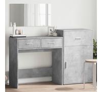 vidaXL Dressing Table Set 3 Piece Cosmetic Table Concrete Grey Engineered Wood