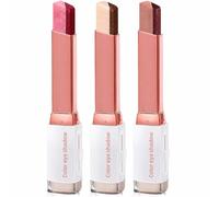 3-Piece Dual-Tone Cream Eye Shadow Stick Set, 6 Shades, Angled Tips | Compact White And Rose-Gold-Coloured Cases, Shimmer Finish, For Layered Or Gradient Eye Makeup, Everyday Routines And Travel