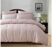 3 Piece Duvet Cover Bedding Sets with Pillowcases in Waffle Embossed Design 100% Cotton (Blush Pink, Super King)