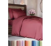 3 Piece Duvet Cover Set Single Bed Bed Burgundy, Brushed Microfibre 135x200cm with 2 Pillowcases 50x80cm, Zip Closure 8 Corner Ties, Easy Care Wrinkle Resistant Hypoallergenic Quilt Cover, OEKO-TEX