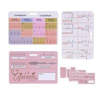 3-Piece EKG Badge Cards for Cardiac Nurses and Clinical Reference