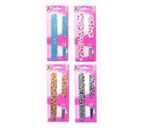 3 Piece Emery Board & Nail Clipper Set by Lizzy® (Pink Glitter)