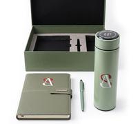 3 Piece Executive Gift Set for Men and Women, A5 Leather Notebook Set