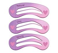 3-Piece Eyebrow Stencil Kit - Professional Reusable Brow Shaper Set with 3 Distinct Styles: Natural, Chic, and Youthful - Translucent K-Beauty Design for Perfect Symmetry and Easy Makeup Application