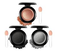 3-Piece Eyeshadow Palette with Rose Gold, Charcoal Black, and Silver Grey - Shimmer and Matte Finishes for Smoky, Party, and Everyday Makeup, Long-Lasting Waterproof Blendable Powder with Applicator