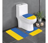 3 Piece Flag of Ukraine Bathroom Rugs Set, Non-Slip Water Absorbent, Thick Comfortable for Home, Spa, and Hotel