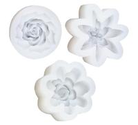 3-Piece Floral Soap CandleMolds Food Safe Silicone Rose Shapes Effortless Release for Crafting Reusable Rose Silicone Soap