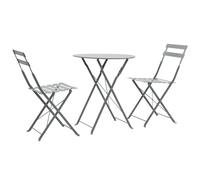3 Piece Outdoor Bistro Set Steel Furniture Stool Table Multi Colours vidaXL