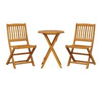 vidaXL 3 Piece Folding Garden Dining Set Solid Acacia Wood, Brown