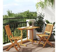 vidaXL Folding Garden Dining Set 3 Piece Table and Chair Solid Wood Acacia