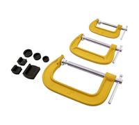 3 Piece G-Clamp Set with Soft Jaw Pads 2" 3" 4" | Heavy Duty 50mm, 75mm, 100mm Woodworking G-Clamps
