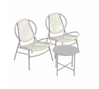 3-Piece Garden Bistro Set, Dove Grey