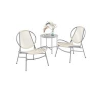 3-Piece Garden Bistro Set, Dove Grey
