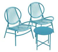 3-Piece Garden Bistro Set, Lake Blue