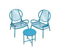 3-Piece Garden Bistro Set, Lake Blue