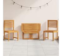 3-Piece Garden Bistro Set - Solid Acacia Wood Berkfield Home Brown One Size