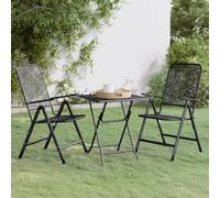 3 Piece Garden Dining Set Expanded Metal Mesh Anthracite