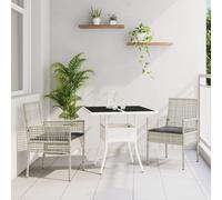 3 Piece Garden Dining Set Light Grey Poly Rattan Berkfield Home Multi One Size