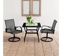 vidaXL 3 Piece Garden Dining Set Textilene and Steel