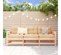 3 Piece Garden Lounge Set Solid Wood Pine