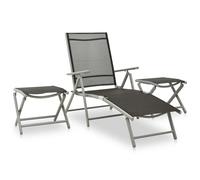 3 Piece Garden Lounge Set Textilene And Aluminium