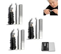 3-Piece Gear Lock Nail Clipper Set, Professional Wide Jaw Toenail Clippers for Thick Nails, Labor-Saving Ultra Sharp Manicure Kit for Seniors & Men, Precise Access to Nail Grooves (3pcs)
