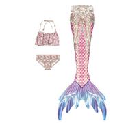 3 Piece Girls Swimsuit Bathing Suits Bikini Tail Set for 9 Years Kids