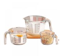 3 Piece Glass Measuring Cup Set 350ml/500ml/1000ml Liquid Measuring Cups Dishwasher Freezer Microwave Preheated Oven Safe