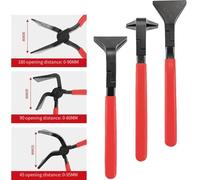 3-Piece Hand Seamer Tool Set with Straight, 45° and 90° Jaws for Sheet Metal Bending, Flat Nose Pliers Made of High Carbon Steel, Lightweight Metalworking Tools for DIY and Professional Use