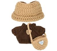 3-Piece Handcrafted Crochet Doll Clothes - Compatible with Labubu 5.91-6.7inch (15-17cm) Dolls, Stylish Doll Outfit with Hand Crocheted Hat, Sweaters, Bag