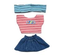 3-Piece Handcrafted Crochet Doll Clothes - for 5.91-6.7inch Dolls as Accessories Only, Premium Dolls Outfit with Accessories, Hand Crocheted Hat, Sweaters, Pant （Pink）