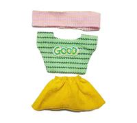 3-Piece Handcrafted Crochet Doll Clothes - for 5.91-6.7inch Dolls as Accessories Only, Premium Dolls Outfit with Accessories, Hand Crocheted Hat, Sweaters, Pant (Green)