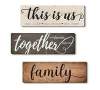 3-Piece Hanging Wooden Signs - 'This is Us' Wall Decor for Home & Dining Room