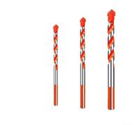 3-piece Hard Alloy Drill Bit Set With Triangular Head For Glass, For Tile, Wood And Plastic - Orange U-slot Design For Fast Penetration And Clean Drilling In Home Projects(6+8+10)