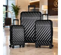 3 Piece Hard Shell Luggage Suitcase Set TSA Lock Spinner Wheels Black