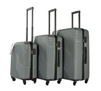 3 Piece Hard Shell Suitcase Set Grey 20 24 28 Inch Spinner Travel Luggage Sturdy