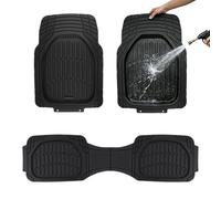 3-Piece Heavy Duty Non-Slip Universal Car Mats Cuttable | Car Mats for Trucks, SUVs, Saloon, Motorhome and Front and Rear Seats for Safe Driving