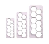 3-Piece Hexagonal Cookie Cutter Set, Premium Stainless Steel, Ideal for Football-Themed Cakes & Artisanal Baking, Craft Decorative Edibles & DIY Projects