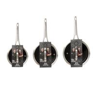 3 Piece 'HexGuard™' Saucepan Set 16 18 20 cm Non-Stick Cooking Pots with Lid Hairy Bikers Silver One Size