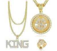 3 Piece Hip Hop Party Decorations Set, Fake Gold Chain, Gold Chain Dollar