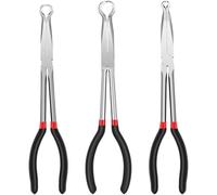 3-Piece Hose Gripper Plier Set,3/16-Inch, 1/2-Inch, 11/16-Inch DiaLong Reach Ring Nose Hose Gripper Pliers Kit for Hard to Reach and Narrow Spaces,Spark Plug Boot Removal Pliers