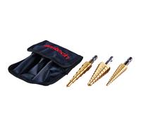 3 Piece HSS high speed steel step drill set, inc hex shank 3YR AMTECH GUARANTEE