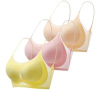 3 Piece Ice Silk Bras for Women, Summer Ultra Thin Womens Sports Bras Full Coverage, Womens Non Wired Full Support Bra, Seamless Gathering Bra, Strap Invisible Anti Sagging Underwear for Women UK