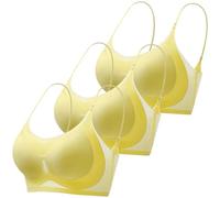 3 Piece Ice Silk Bras for Women, Summer Ultra Thin Womens Sports Bras Full Coverage, Womens Non Wired Full Support Bra, Seamless Gathering Bra, Strap Invisible Anti Sagging Underwear for Women UK