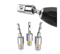 3-Piece Impact Socket Adapter Set for Drill-Tools Gift for Men 1/4" 3/8" 1/2" Impact Grade Driver Bit Set Extension Bit 360 Rotatable with Ratchet Wrench Nut Hex Drive Adapte