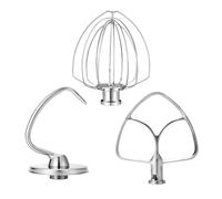 3 Piece In 1 Pack Includes 6 Wire Whisk, Flat Beater, Dough Hook For 4.5 Quart & 5 Quart KitchenAid Stand Mixer