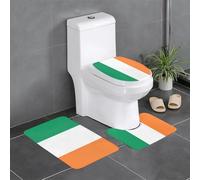 3 Piece Irish Flag Bathroom Rugs Set, Non-Slip Water Absorbent, Thick Comfortable for Home, Spa, and Hotel