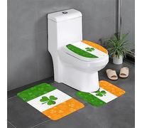 3 Piece Irish Flag Bathroom Rugs Set, Non-Slip Water Absorbent, Thick Comfortable for Home, Spa, and Hotel